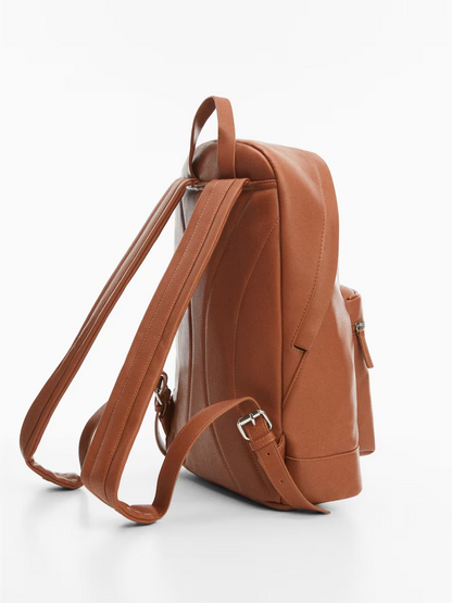 Leather effect backpack