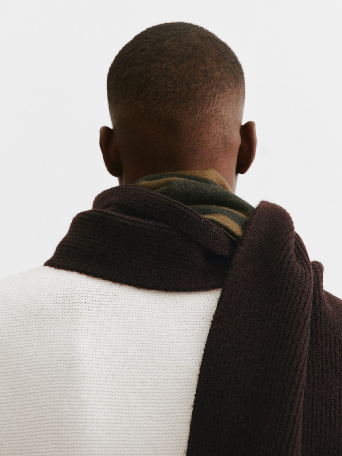 Ribbed wool-blend scarf